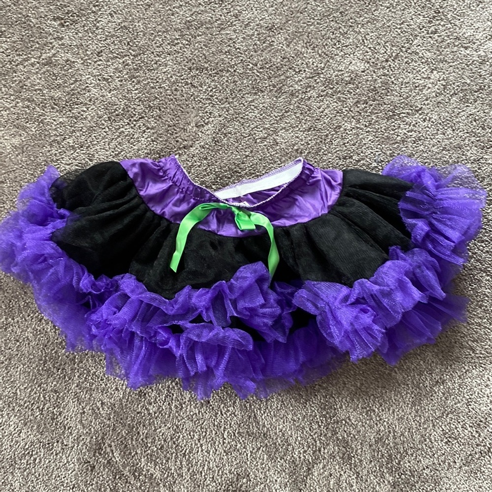 Purple Black Tutu Skirt Toddler Halloween Costume Ruffle SIZE 4T